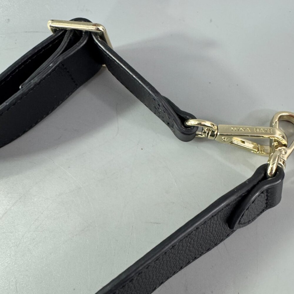 Mina Baie Black Vegan Leather Adjustable Strap - Picture 5 of 7